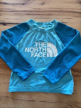 The North Face Kids Light Blue and Teal Long-Sleeve Rashguard